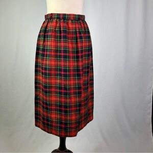 VINTAGE plaid midi skirt made in USA union made